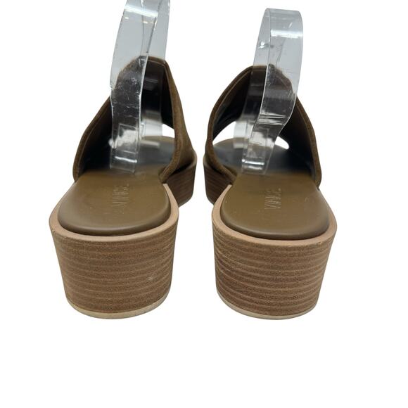 Vince Slide Sandals Platform‎ Wedge Suede Leather Brown Size US 6.5 - Picture 6 of 14